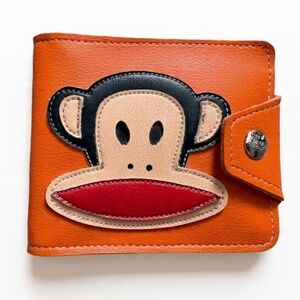 Vtg Y2K 2005 Paul Frank Julius The Monkey Signature Bifold Wallet Orange